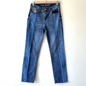 Old Navy Womens Denim Blue Mid Rise Droit Parfait Perfect Straight Jeans SZ 0